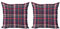 ABAKUHAUS Plaid Kissenbezug Set (2Stück), Retro Englisch Klassik, doppelseitiges Digitaldruckdekor mit Reißverschluss, 50 cm, Mehrfarbig