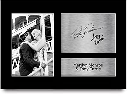 HWC Trading A4 Marilyn Monroe & Tony Curtis Some Like It Hot Geschenke Gedruckt, Signiert Autogramm Bild Für Film-Erinnerungsstücke-Fans