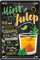 schilderkreis24 Cocktail Rezept “Mint Julep“ Deko Bar Küche Kneipe Pub Theke Geschenkidee Geburtstag Weihnachten Wodka Rum Gin Tonic Bourbon Whiskey Longdrink Spirituosen Trinker 20x30 cm