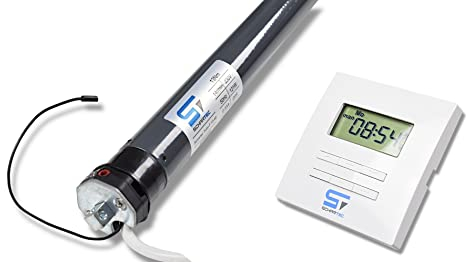 SCHARTEC Rolladenmotor Funk Zeitschaltuhr Komplettset Rohrmotor Timer Rolladenantrieb Set Rolladen (Tube F 13-40 mit Time F)