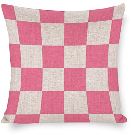 Buffalo Check Plaid Pink Pillow Cases 45,7 x 45,7 cm Linen Decorative Throw Pillow Covers Square Cushion Case for Bed Room Home Decoration