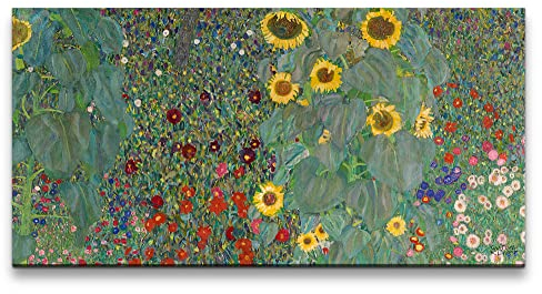 Remaster 120x60cm Gustav Klimt's Sonnenblumen zeitlose Kunst Vintage Kult Jugendstil