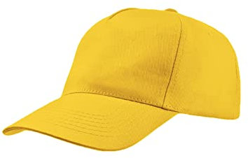 Cappello da Bambini Scuola Gita Grest Centri Estivi Cappellino Bimbo Baseball Escursioni (Giallo)