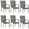 Hommdiy Gartenstuhl 6er Set Poly Rattan Stapellstuhl Gartensessel Armlehnstuhl Balkonstuhl Hochlehner