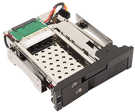 Zunate 2,5-Zoll-Hot-Swap-Wechselrahmen-Rückwandplatine ohne Einschub, Interner Festplattenkäfig mit Zwei Einschüben, Unterstützung für SATA I/II/III 6 Gbit/s für 2,5-Zoll-3,5-Zoll-SSD-Festplatten