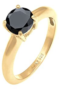 Elli Ring Damen Solitär Klassisch mit Zirkonia Kristall in 925 Sterling Silber