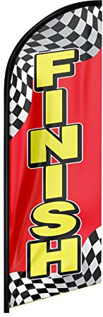 FSFLAG Finish Werbung Swooper Flagge Banner, 2,4 m Finish Federflagge, Werbe-Federbanner Schild für Finish Business (nur Flagge)