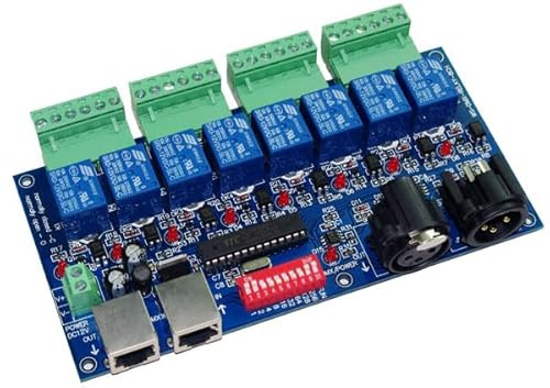 8CH Relay Output DMX512 DMX Relay Switch DMX512 Controller Relay Control 8 Way Relay Switch (Max 10 A)