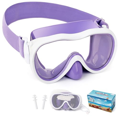 Body+ Kids Swim Goggles, Anti-Leak Snork Mask with Nose Cover & Elastic Fabric Strap, UV Protection Swimming Goggles for Kids Boys Girls