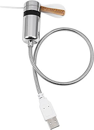 Jdeijfev Mini ventilateur USB avec affichage de l'heure et de la température, gadget avec lumière LED pour ordinateur portable, PC, ordinateur