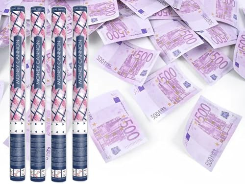 4 Stück Konfetti Kanone Rosenblätter Herzen Hochzeit Geburtstag Jubiläum Babyparty Party Supplies Konfetti Shooter Popper 60cm (Banknoten)