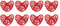 sourcing map 8 Stück Herz Deko Rattan Deko, 5 cm Fensterdeko Hängend Styropor Herz Kranz Natürlich Wicker Türdeko Haustür für Valentinstag Dekoration Hochzeit, Rot