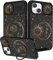 Pegmode (2in1 for iPhone 13 Case/for iPhone 14 Case for Women Sun and Moon Cute Stars Girls Phone Cases Star Space Design with Camera Cover+Ring Holder Fashion for Apple 13/Apple 14 Cover 6.1''