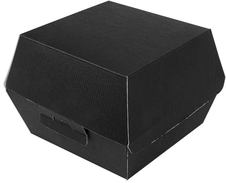 50 Stück – Hamburger Muscheln 'Thepack' 230 G/M2 14,4 x 13,6 x 9,2 cm (L+) Schwarz Nano-Mikro Wellpappe