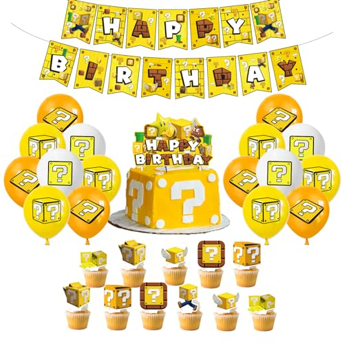 Fragezeichen Geburtstagsdeko Question Mark Mario Geburtstag Party Deko Fragezeichen Mario Luftballons Geburtstag Question Mark Luftballons Deko Torten Deko Mario Fragezeichen Banner Geburtstag