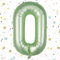 WOIRROIP Salbeigrün Luftballon 0,Zahlen Luftballon Salbeigrün, 40 Zoll Folienballon Olivgrün Zahlenballon 0 Helium Ballon, Luftballon 0. Geburtstag für 0 Jahre Geburtstagsdeko Kinder, Junge, Mädchen