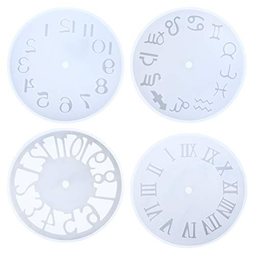 EXCEART 4 Stück Uhr Silikonform Wanduhren Digital Formen Für Harz Wanduhr Digital De para Gelatinas Epoxidharzformen Silikon Uhrenformen Aus Silikon Kieselgel Kristall Kunsthandwerk