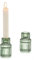 Glasseam Portavelas De Vidrio Verde: Set De 2 Portavelas CóNicos PequeñOs Portavelas para Velas Candelabro Portavelas Acanalado para Mesa Centro De Mesa Boda Navidad Velas