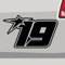 Stickerfreaks Startnummer 19 Aufkleber Race Sticker Track Nineteen Auto Bike Stern Vinyl Aufkleber Größe: 14x8,5cm (M) | Farbe: 90-Silber | Race Sticker Kleber Deko Tuning Startnummer
