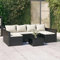Homgoday 2-TLG. Garten-Lounge-Set mit Kissen Gartensofa Lounge Sofa Sofa in U-Form Balkonmöbel Loungeset Loungemöbel Rattanmöbel Sofa Set Essgruppe Gartenset Balkon Schwarz Poly Rattan