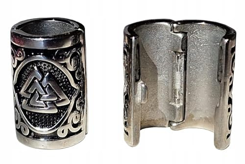 VALHALLA Valknut Hair Beads Opener Viking Beard Bead 316L Steel Silver Stainless Steel Large, Stainless Steel (sehr groß)