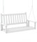 GOPLUS Hängebank, Gartenschaukel aus Pappelholz bis 227kg/360kg belastbar, Hängeschaukel mit Verstellbarer Kette, Hollywoodschaukel Schaukelbank Outdoor für Terrasse Garten Hof (2-Sitzer,Weiß)