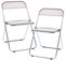 [en.casa] Klappstuhl Pornainen 2er Set Stuhl klappbar Esszimmerstühle 74 x 46 x 47 cm Schreibtischstuhl Belastbarkeit 120 kg Küchenstühle Metallgestell Rosa, transparent