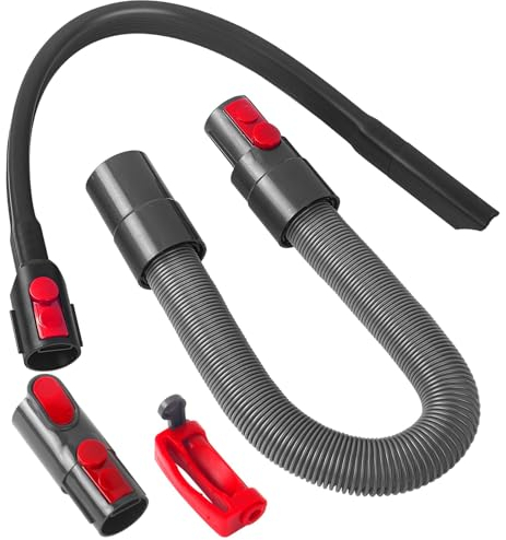 GROFIS Juego de 4 Conector de Manguera de Repuesto Accesorios con Boquilla de Conexión Flexible, Manguera de Extensión, Cierre de Interruptor y Adaptador para Aspiradora Dyson V15 V11 V10 V8 V7