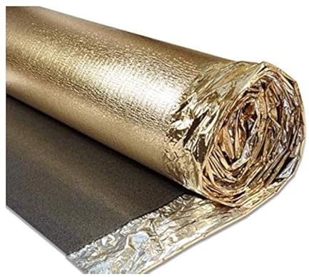 Acoustic Sonic Gold Underlay 5mm Thick - Choose Any Size - for All Wood, Laminate Flooring - Damp Proof Mebrane - Great Sound & Heat Insulation (5mm Thick, 60m2-4 Rolls)