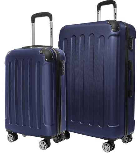 TRVLMORE Kofferset 2 Teilig Hartschale - Koffer & Trolleys Set - Koffer Set 2 - Reisekoffer Set 2 Teilig - Hartschalenkoffer Set 2 Teilig - 2 Teiliges Trolley Set - Koffer 2er Set - Blau