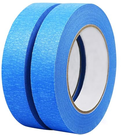 Diompirux 2 Rouleaux Ruban de Masquage Multi-Surfaces, 50mx24mm, Bleu, pour Peinture et Décoration, Travaux de Rénovation