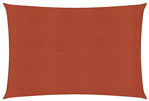 Homgoday Sonnensegel 160 g/m² Terrakotta 2 x 3 m aus HDPE, Möbel für den Außenbereich, Markise für Garten, Balkon, Sonnensegel für den Außenbereich, Seitenmarkise für Terrasse im Freien