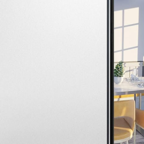 Vinilo Opaco para Ventanas Autoadhesivo Estático 152 x 500 cm Electrostaticos Anti-UV Vinilos para Ventanas Privacidad Vinilos para Cristales Opaco para Oficina Cocina, Blanco Mate