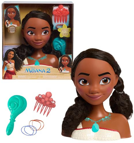 Just Play Disney Princess Frisierkopf Moana 2, 7-teilig, Rollenspiel, Kinderspielzeug ab 3 Jahren