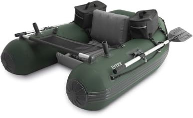 INTEX Big Catch Pro Flotteur de pêche Gonflable avec rames de Bateau de 137,2 cm, Pompe à Haut rendement, Supports de Canne à pêche Amovibles, règle en Maille, Sac à Dos Robuste, Sac de Rangement