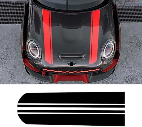CTLTSRX 2 Stück Auto Motorhaube Aufkleber Motorhaube Streifen Vinyl Aufkleber, für Mini Cooper R60 Countryman F60 F55 F56 R56 R50 R53 Clubman F54 R55 R58