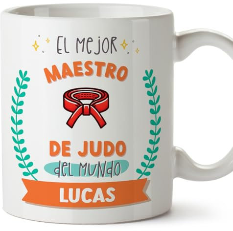 MUGFFINS Tazas Personalizadas para MAESTRO DE JUDO hombre - En Español - Mejor del mundo - Con dibujo - 11 oz / 330 ml - Regalo Personalizable original y divertido