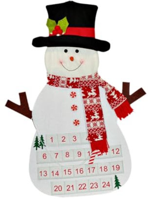 Milageto Weihnachts-Adventskalender 2024, Ornament, Partyzubehör, Foto-Requisiten, Geschenke, wiederverwendbare Weihnachtskalender-Dekoration für das Büro, Schneemann