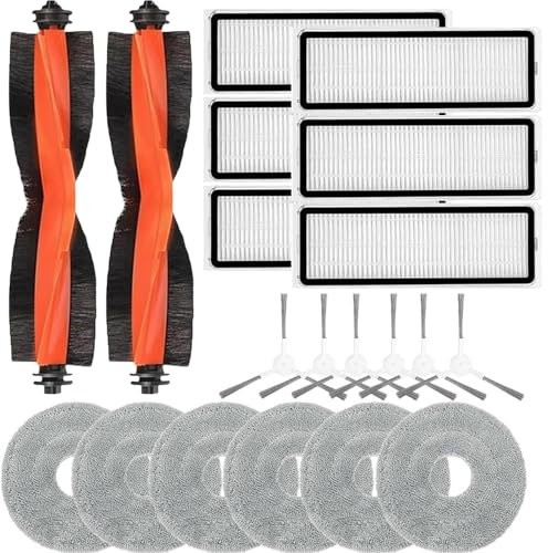 Accessori per robot aspirapolvere Xiàomi Robot Vacuum S20+, 20 pezzi di ricambio set di accessori per Xiàomi S20 Plus, include 2 spazzole principali, 6 spazzole laterali, 6 filtri HEPA, 6 tamponi