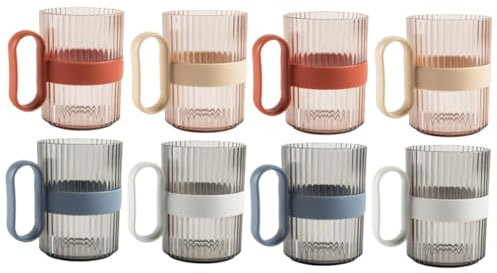 Amosfun 2 Sätze Zahnputzbecher Emaille-Tasse Kaffeetassen Aus Steingut Tassen Und Becher Zahnpastabecher Zahnbürstenhalter Mit Becher Inhaber Becher Behalten Babybecher Plastik 4 Stück * 2