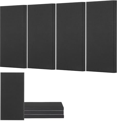 VEVOR 4 PCS Acoustic Panels, 2 inch Thick 23.6 x 11.8 inch Fiberglass Sound Absorbing Panels, Self-Adhesive Soundproof Wall Boards, for Studios, Office, Home Theater,Meeting Room, Black