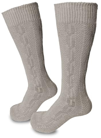 Steigenhöfer Manufaktur Trachtensocken Herren und Damen Lang – Klassische Kniebundstrümpfe im Zopfmuster – Oktoberfest Strümpfe aus Baumwolle für Männer & Frauen