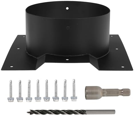 8 Inch Shipping Container Roof Vent Adapter 8 for Whirlybird Turbines, Round Chimney Caps and Corrugated Roof Window Vents, 1 Pack, Black