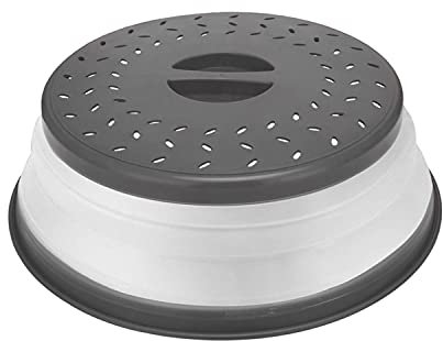 WUBCIX Microwave Splatter Cover,Microwave Cover for Food Fruit Drainer,BPA-Free Dishwasher Safe 10.5 inch Grey