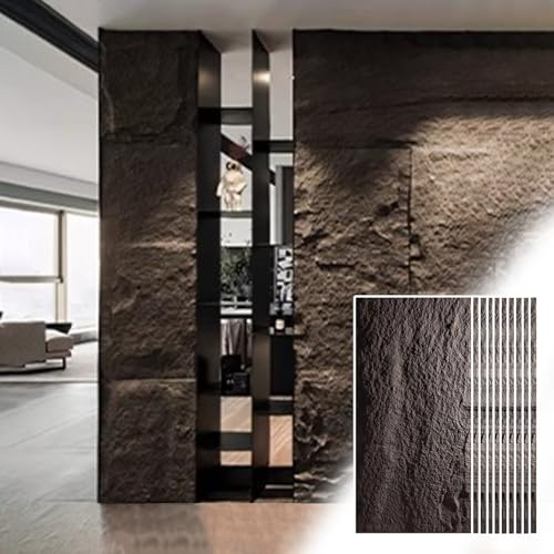 ZIMGOD Wandpaneele PU-Stein-Wandverkleidung-Set 1/3/5/8/10 Stück, 3D-Wall Panels-Tapete, Akzent-Wandverkleidung für Den Flur, Paneele Wand für Küche Restaurant und Bar(Gray-C,10pack)