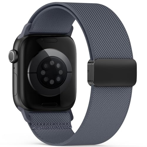 Yoohoo Elastisch Armband für Apple Watch 44mm 46mm 45mm 49mm Damen Herren | 40mm 41mm 42mm 38mm 44mm 46mm 45mm 49mm, Magnetic Nylon Sport Band für iWatch SE Series 12 11 10 9 8 7 6 5 Ultra 4 3 2 1