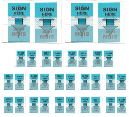 PATIKIL 800 Stück Hier Unterschreiben Tabs Hier Unterschreiben Post Flags Sticker Klebe Pfeil Etiketten Nachricht Datum Unterschrift Für Dokumente Bürobedarf Notizbuch Notizen Blau