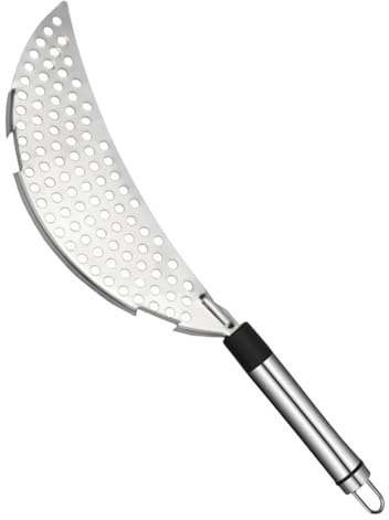 Homoyoyo Scolapasta in Acciaio Inox Scolapasta per Spaghetti e Pasta Design Mezzaluna Migliorato Facile da Usare e Pulire Adatto per Pentole e Padelle