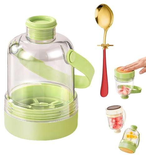 Bottiglia per cubetti di ghiaccio 2 in 1, con vassoio per il ghiaccio integrato, bollitore trasparente multifunzionale per cubetti di ghiaccio, bicchiere in silicone senza contatto per congelatore (C)