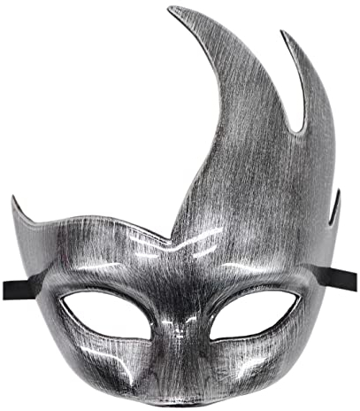 Coolwife Herren Venezianische Maskerade Maske Klassische Design Prom Mardi Gras Masken (Antikes Silber Schwarz)